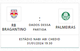 Assistir RB Bragantino x Palmeiras 31/01