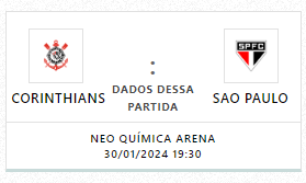 Assistir Corinthians x Sao Paulo 30/01/2